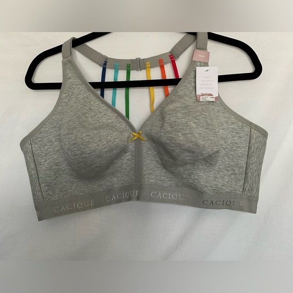 Cacique Heather Gray Bra with Yellow Bow - Picture 9 of 9